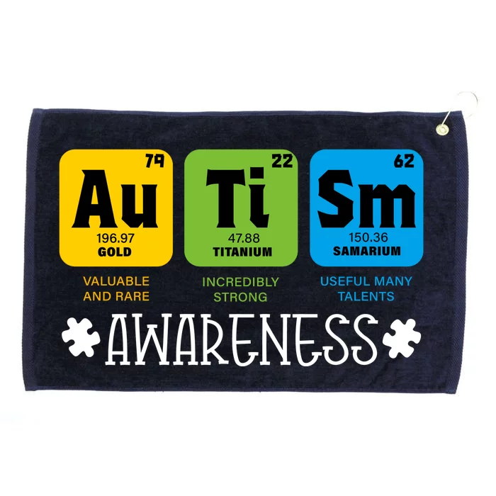 Autism Autistic Periodic Table Grommeted Golf Towel