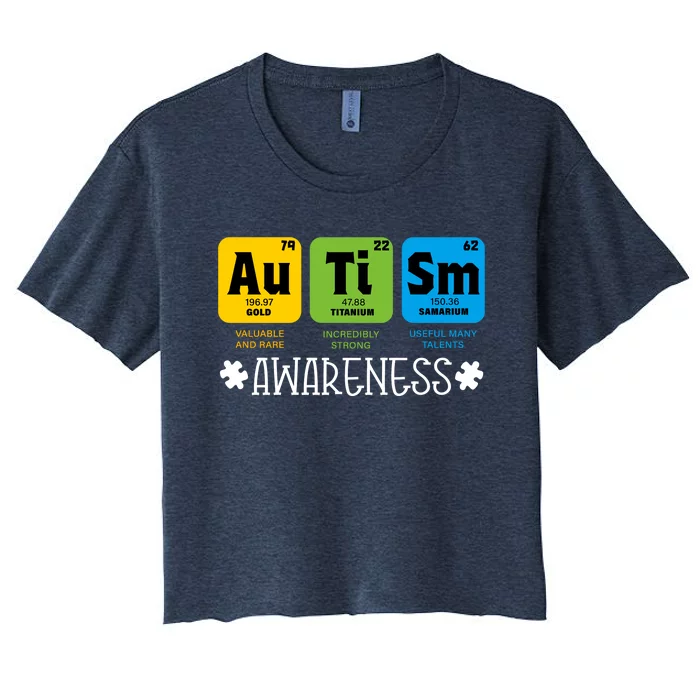 Autism Autistic Periodic Table Women's Crop Top Tee