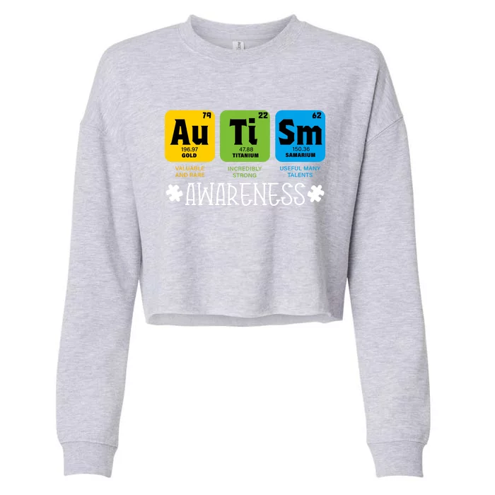 Autism Autistic Periodic Table Cropped Pullover Crew