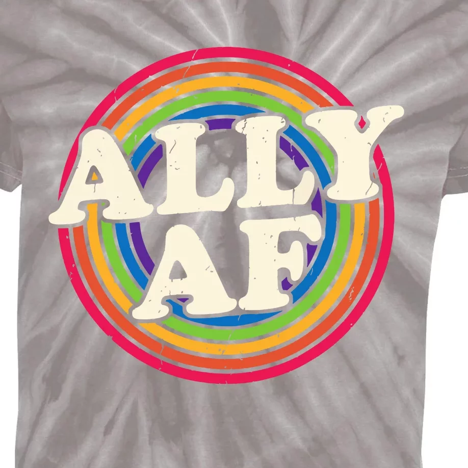 Ally Af Pride Month Lgbt Rainbow Kids Tie-Dye T-Shirt