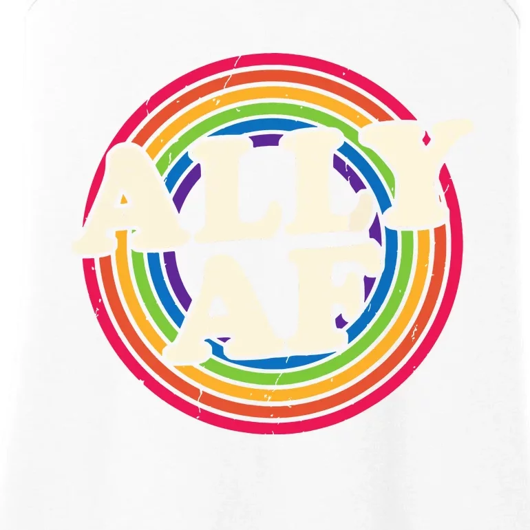 Ally Af Pride Month Lgbt Rainbow Ladies Essential Tank