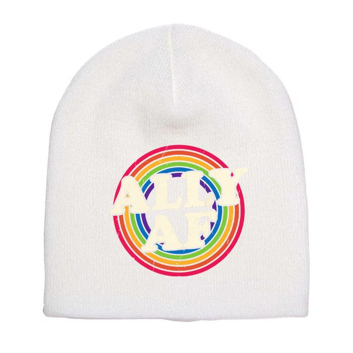 Ally Af Pride Month Lgbt Rainbow Short Acrylic Beanie