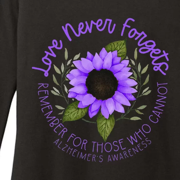 Alzheimer Awareness Purple sunflower Womens CVC Long Sleeve Shirt