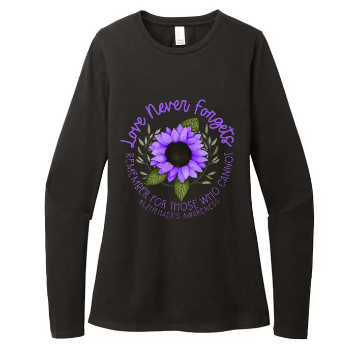 Alzheimer Awareness Purple sunflower Womens CVC Long Sleeve Shirt