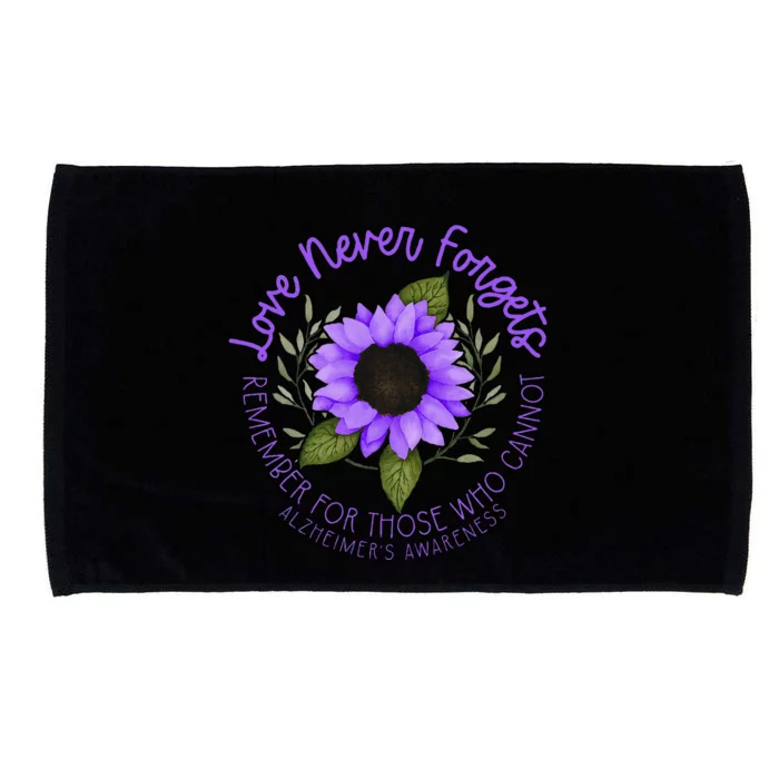 Alzheimer Awareness Purple sunflower Microfiber Hand Towel