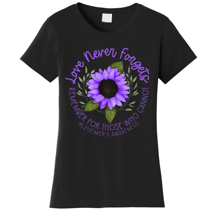 Alzheimer Awareness Purple sunflower Women's T-Shirt