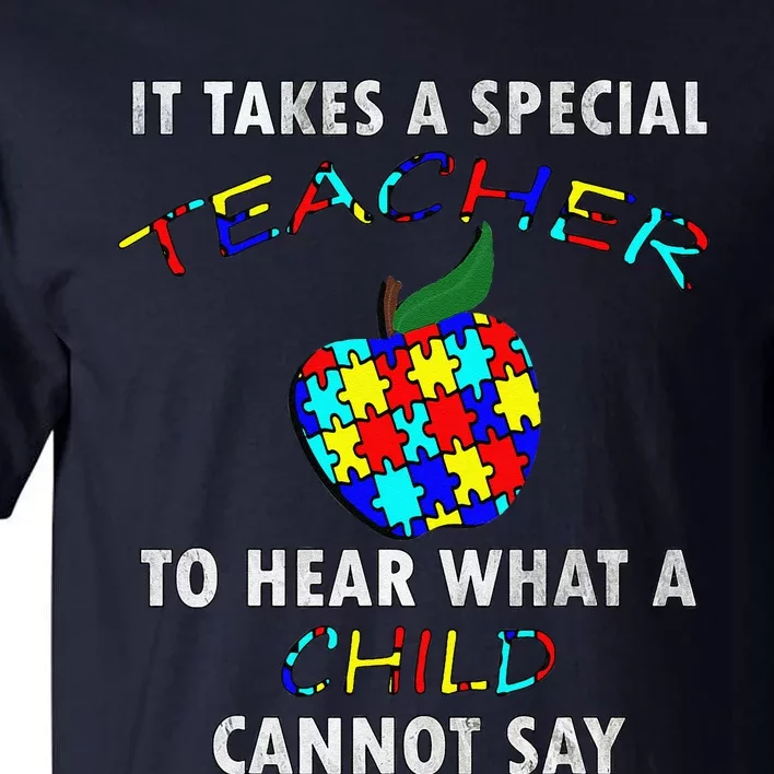 Autism Awareness Puzzle Design Support Special Ed Teachers Tall T-Shirt