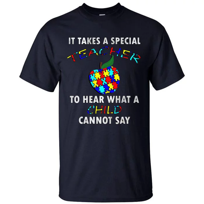 Autism Awareness Puzzle Design Support Special Ed Teachers Tall T-Shirt