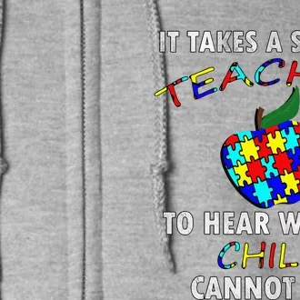 Autism Awareness Puzzle Design Support Special Ed Teachers Full Zip Hoodie