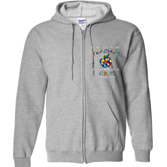 Autism Awareness Puzzle Design Support Special Ed Teachers Full Zip Hoodie