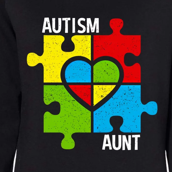 Autism Aunt Puzzle Pieces And Heart Funny Gift Womens California Wash Sweatshirt