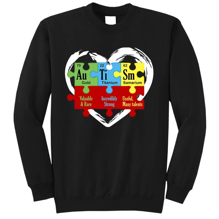 Autism Awareness Puzzle Chemical Element Funny Science Lover Tall Sweatshirt