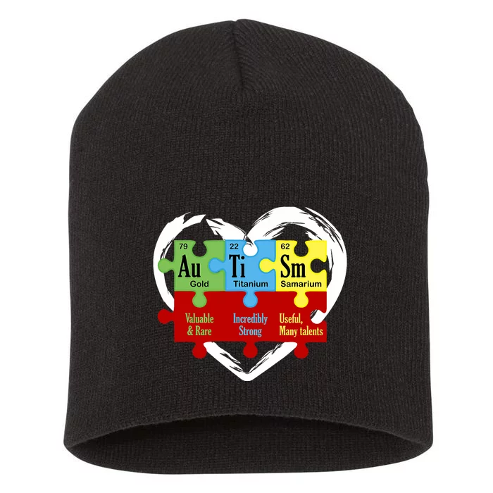 Autism Awareness Puzzle Chemical Element Funny Science Lover Short Acrylic Beanie