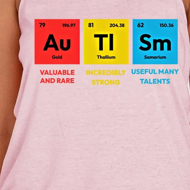 Autism Awareness Periodic Table Elet Asd Support Autistic Gift Women's Knotted Racerback Tank