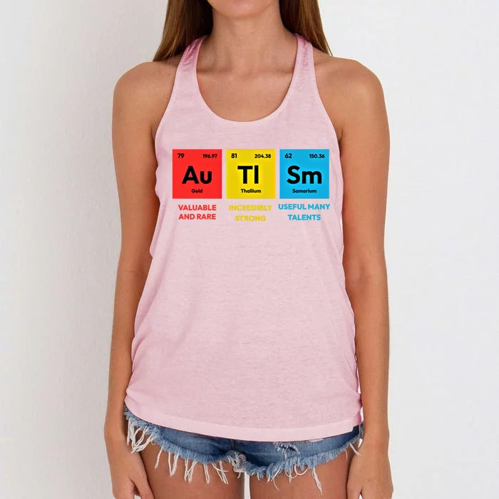 Autism Awareness Periodic Table Elet Asd Support Autistic Gift Women's Knotted Racerback Tank