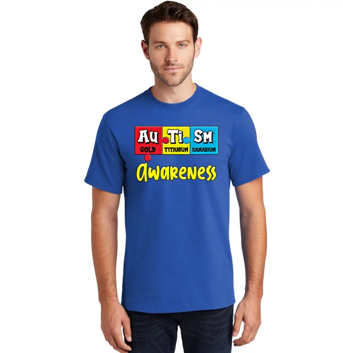 Autism Awareness Puzzle Chemical Elet Periodic Table Gift Tall T-Shirt