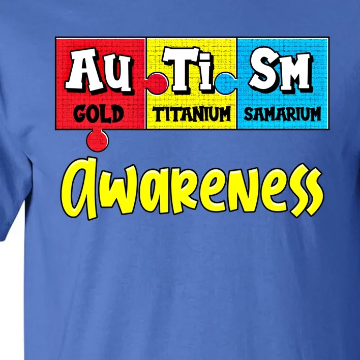 Autism Awareness Puzzle Chemical Elet Periodic Table Gift Tall T-Shirt