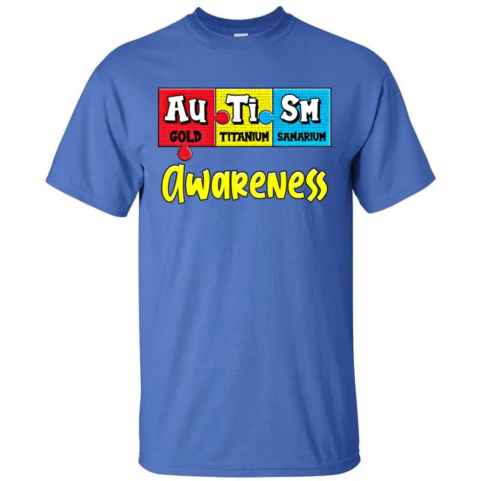 Autism Awareness Puzzle Chemical Elet Periodic Table Gift Tall T-Shirt