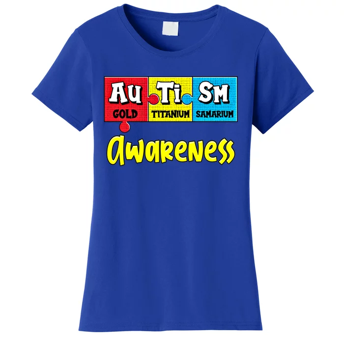 Autism Awareness Puzzle Chemical Elet Periodic Table Gift Women's T-Shirt