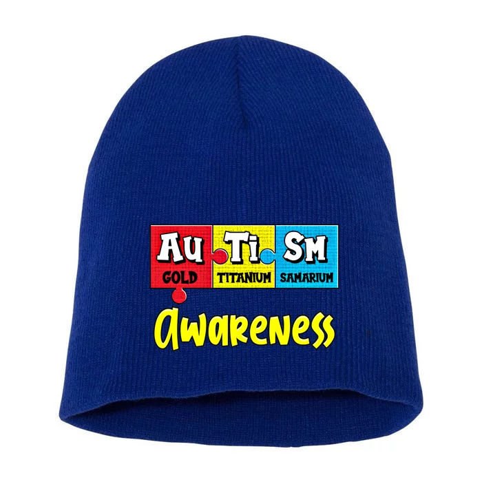 Autism Awareness Puzzle Chemical Elet Periodic Table Gift Short Acrylic Beanie