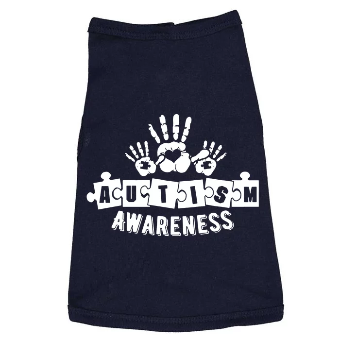 Autism Awareness Puzzle Piece Hands Doggie Tank