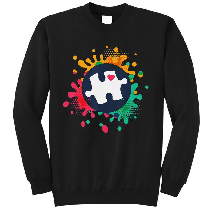 Autism Awareness Puzzle Piece Love Autistic Support Sweatshirt