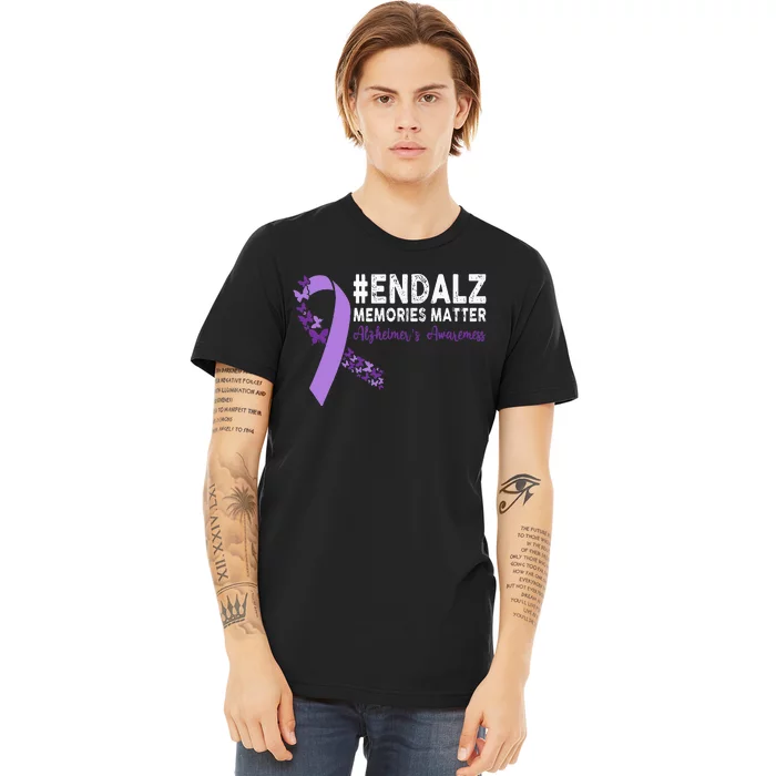 Alzheimers Awareness Purple Ribbon End Alzheimers Premium T-Shirt