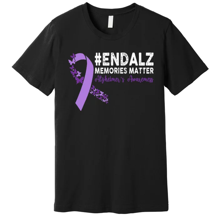 Alzheimers Awareness Purple Ribbon End Alzheimers Premium T-Shirt