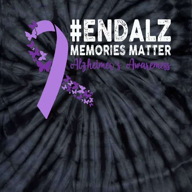 Alzheimers Awareness Purple Ribbon End Alzheimers Tie-Dye T-Shirt