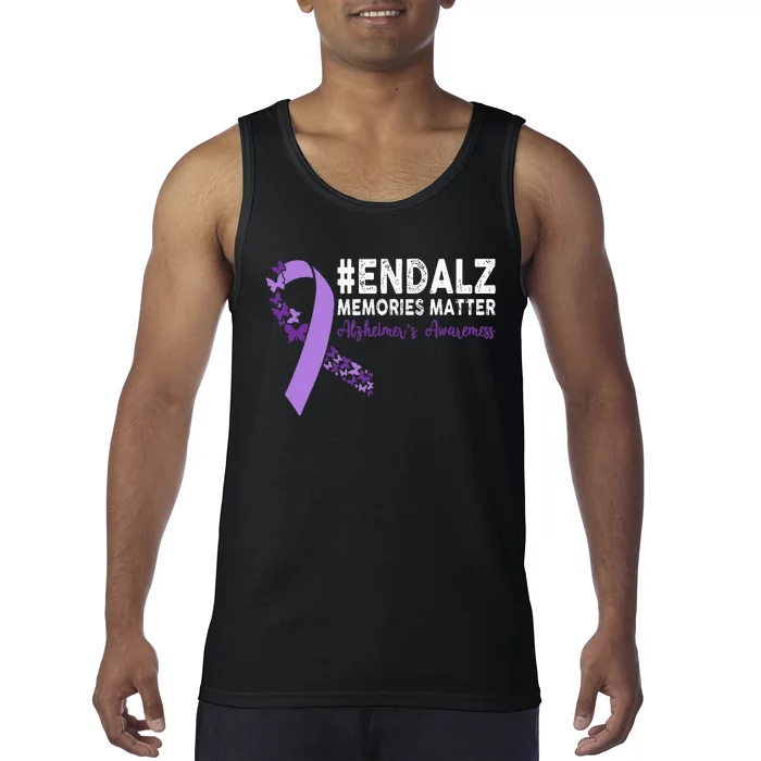 Alzheimers Awareness Purple Ribbon End Alzheimers Tank Top