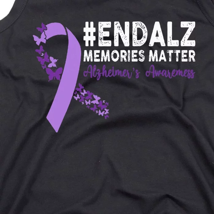 Alzheimers Awareness Purple Ribbon End Alzheimers Tank Top