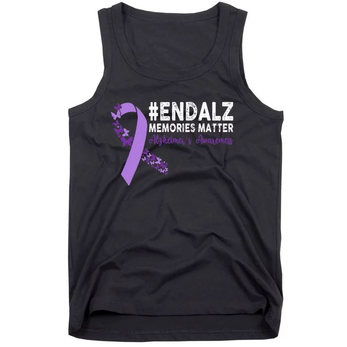 Alzheimers Awareness Purple Ribbon End Alzheimers Tank Top