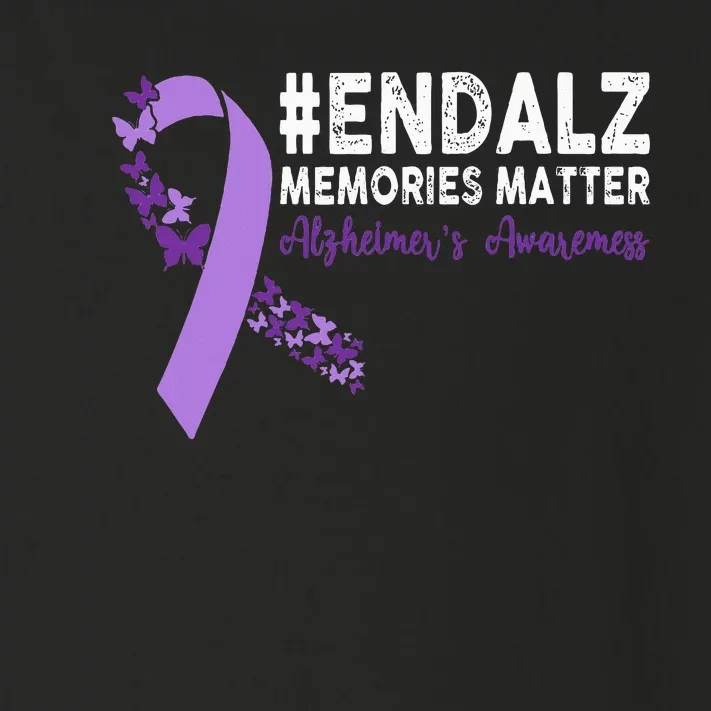 Alzheimers Awareness Purple Ribbon End Alzheimers Toddler Long Sleeve Shirt