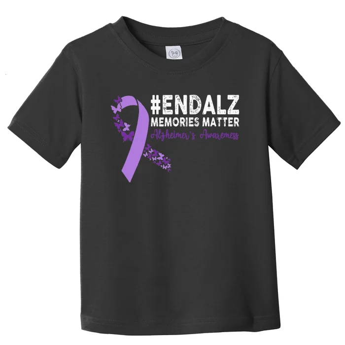 Alzheimers Awareness Purple Ribbon End Alzheimers Toddler T-Shirt