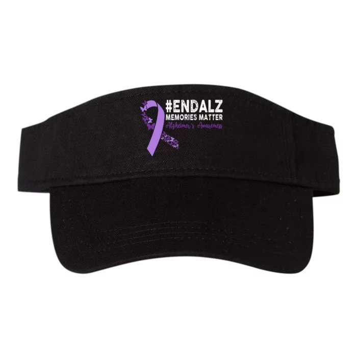 Alzheimers Awareness Purple Ribbon End Alzheimers Valucap Bio-Washed Visor