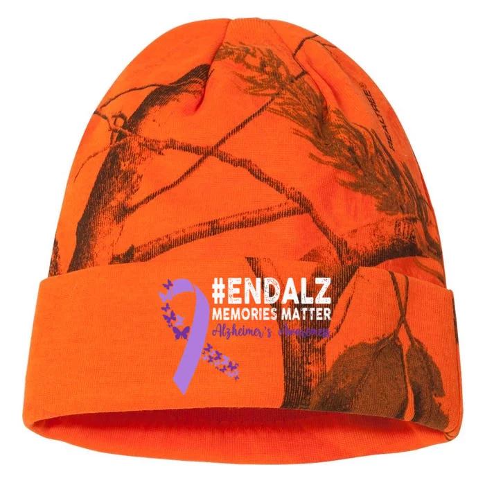 Alzheimers Awareness Purple Ribbon End Alzheimers Kati - 12in Camo Beanie