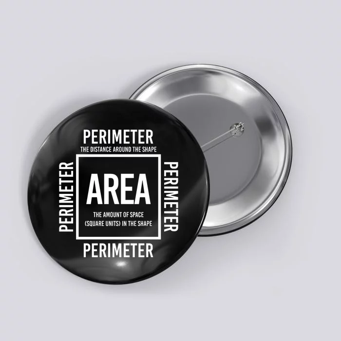 Area And Perimeter Math Teacher Mathematics Funny Math Button