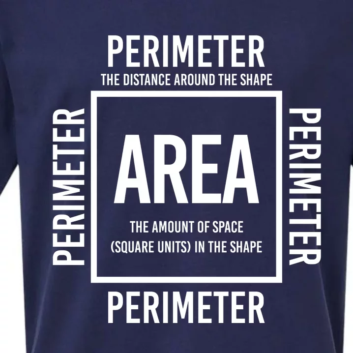 Area And Perimeter Math Teacher Mathematics Funny Math Sueded Cloud Jersey T-Shirt