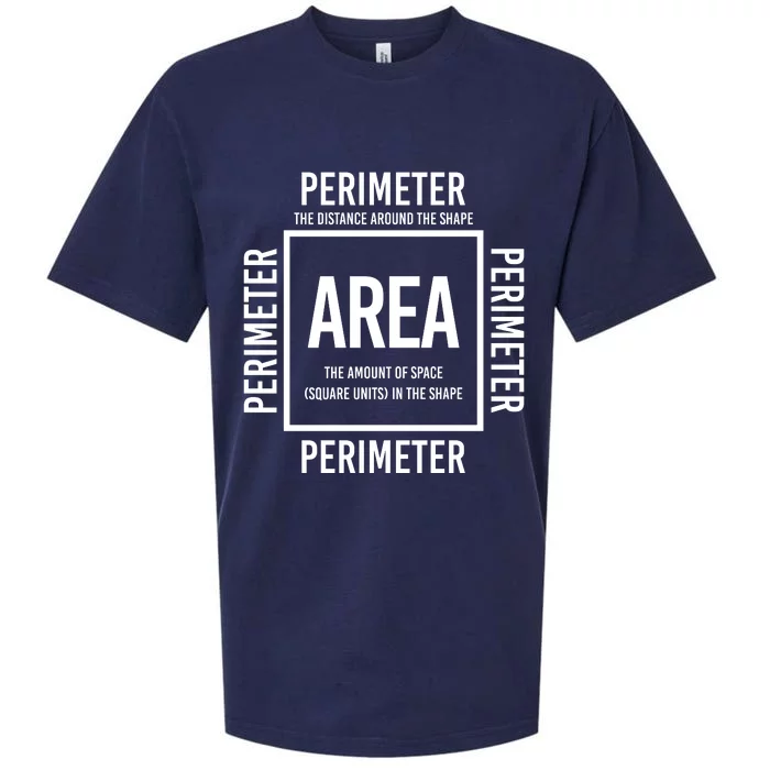 Area And Perimeter Math Teacher Mathematics Funny Math Sueded Cloud Jersey T-Shirt