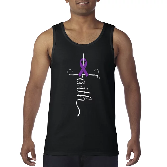 Alzheimer's Awareness Purple Ribbon Dementia Mom Dad Grandpa Tank Top