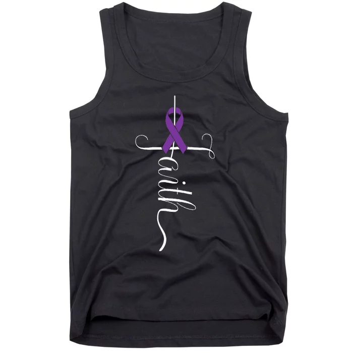 Alzheimer's Awareness Purple Ribbon Dementia Mom Dad Grandpa Tank Top