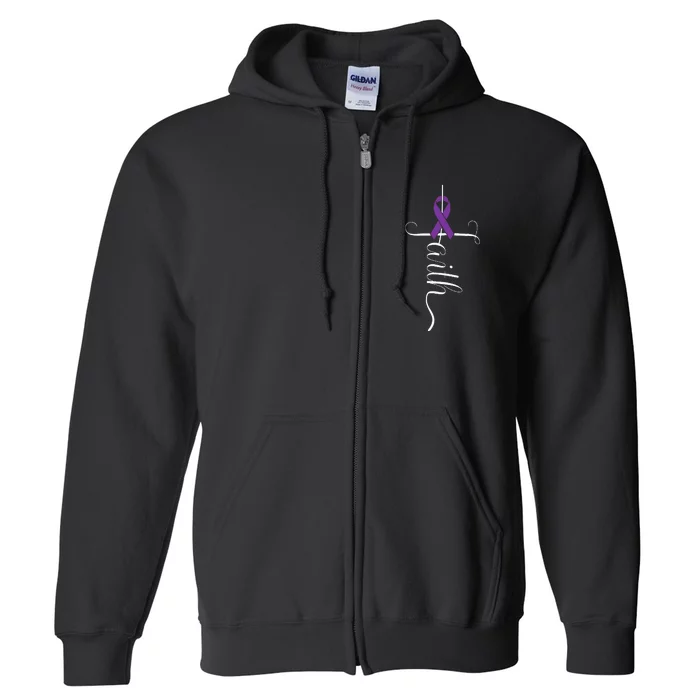 Alzheimer's Awareness Purple Ribbon Dementia Mom Dad Grandpa Full Zip Hoodie