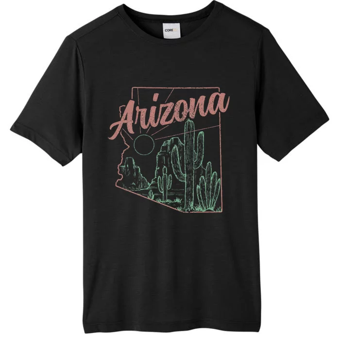 Arizona Az Pride State Map Cactus Desert Vintage ChromaSoft Performance T-Shirt