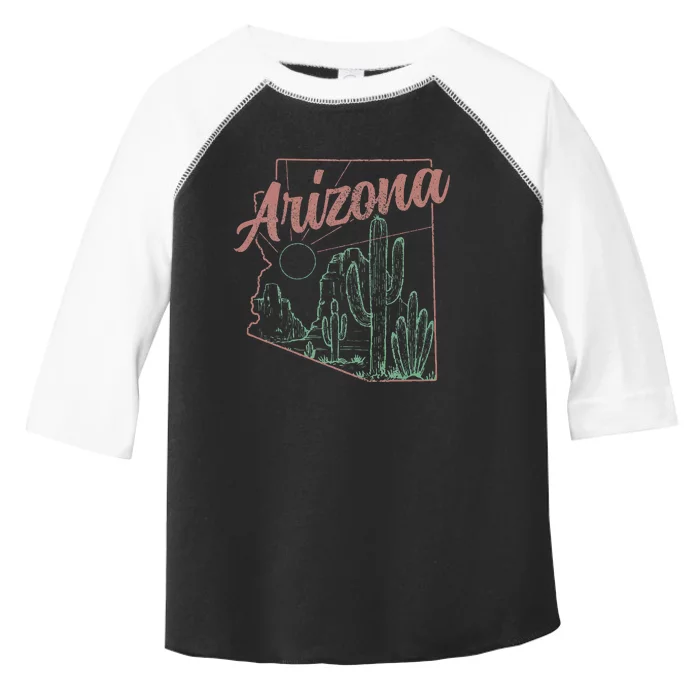 Arizona Az Pride State Map Cactus Desert Vintage Toddler Fine Jersey T-Shirt