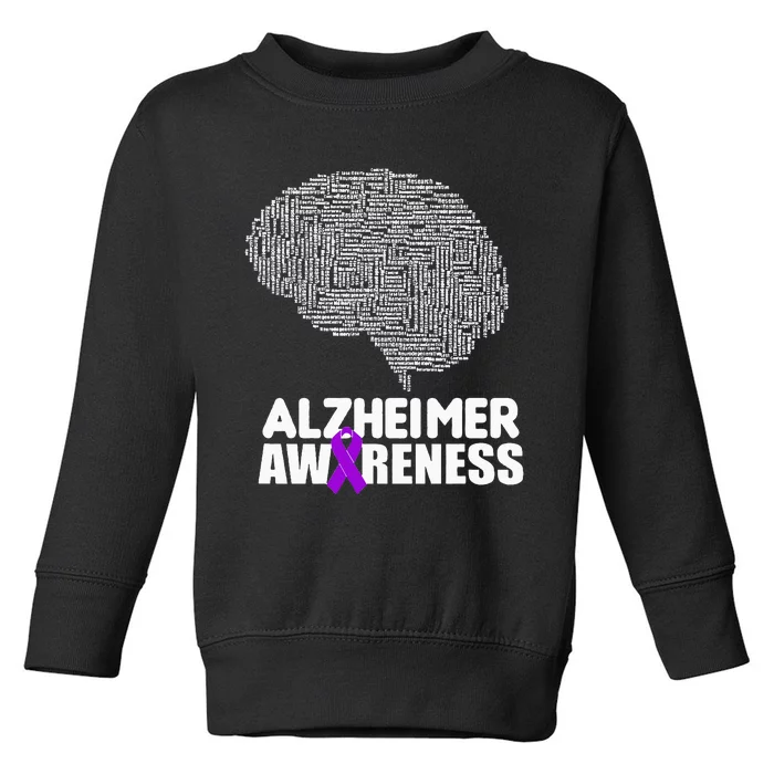 Alzheimer Awareness Purple Ribbon Support Walk Toddler Sweatshirt