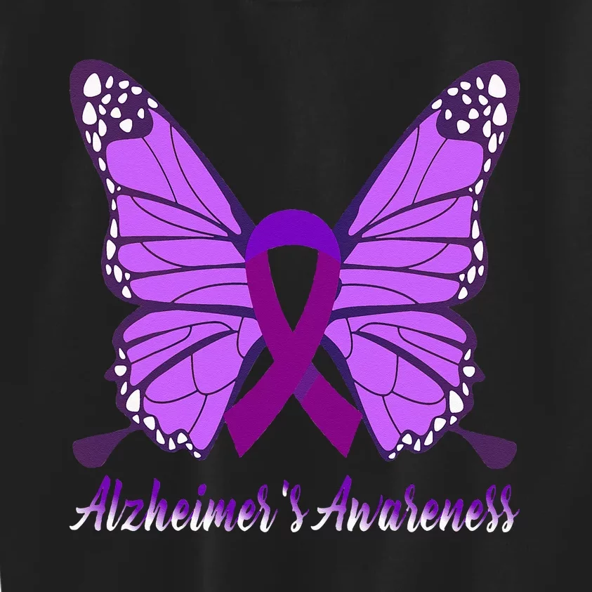 Alzheimer Awareness Purple Ribbon The End Of Alzheimer Kids Sweatshirt