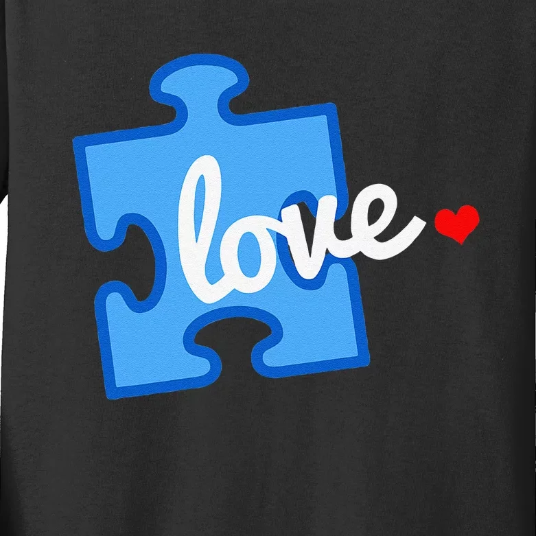 Autism Awareness Puzzle Piece Gift Kids Long Sleeve Shirt