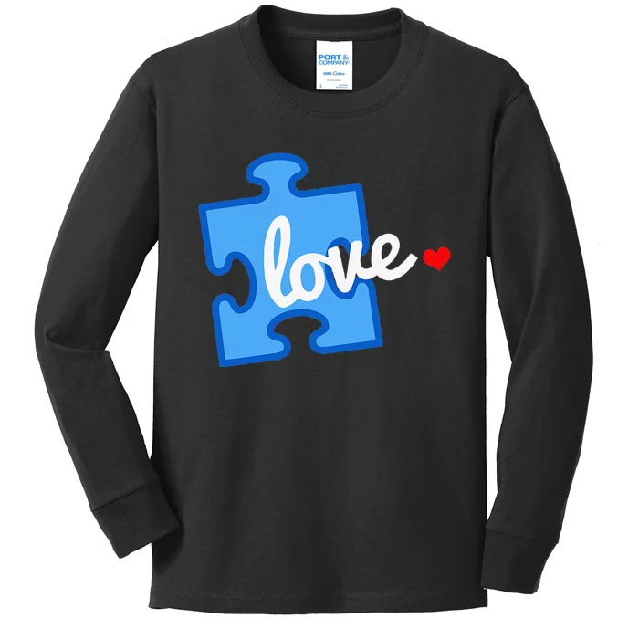 Autism Awareness Puzzle Piece Gift Kids Long Sleeve Shirt