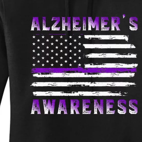 Alzheimer Awareness Purple Ribbon The End Of Alzheimers Women's Pullover Hoodie