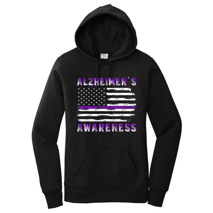 Alzheimer Awareness Purple Ribbon The End Of Alzheimers Women's Pullover Hoodie